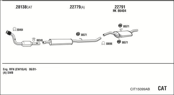 Walker CIT15099AB - Система выпуска ОГ autosila-amz.com