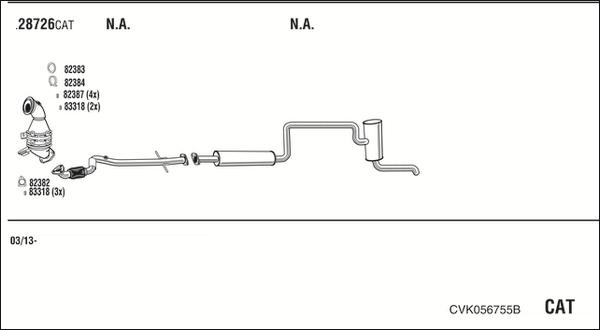 Walker CVK056755B - Система выпуска ОГ autosila-amz.com