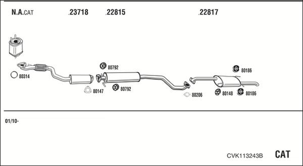 Walker CVK113243B - Система выпуска ОГ autosila-amz.com