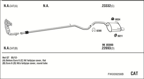 Walker FIK009256B - Система выпуска ОГ autosila-amz.com