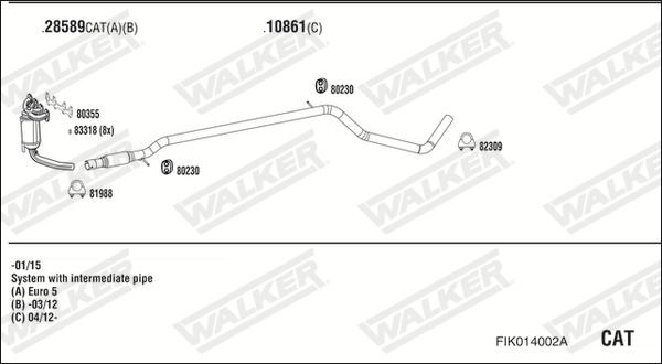 Walker FIK014002A - Система выпуска ОГ autosila-amz.com