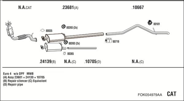 Walker FOK054979AA - Система выпуска ОГ autosila-amz.com