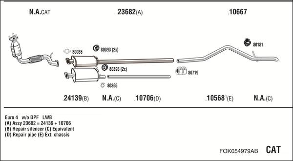 Walker FOK054979AB - Система выпуска ОГ autosila-amz.com