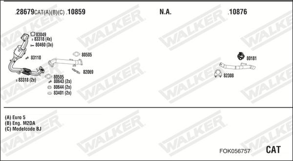 Walker FOK056757 - Система выпуска ОГ autosila-amz.com