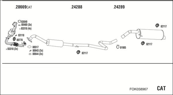 Walker FOK058967 - Система выпуска ОГ autosila-amz.com