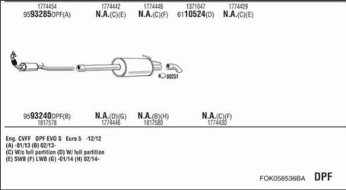 Walker FOK058536BA - Система выпуска ОГ autosila-amz.com