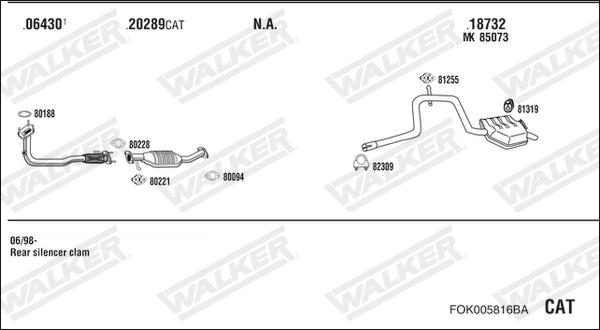 Walker FOK005816BA - Система выпуска ОГ autosila-amz.com