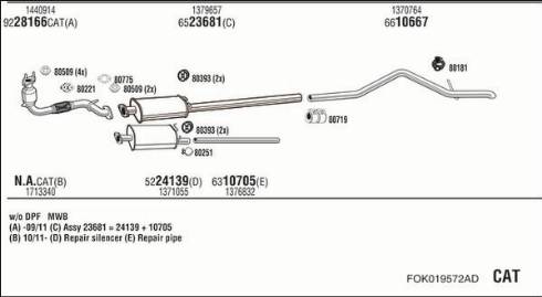 Walker FOK019572AD - Система выпуска ОГ autosila-amz.com