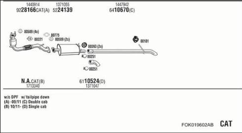 Walker FOK019602AB - Система выпуска ОГ autosila-amz.com