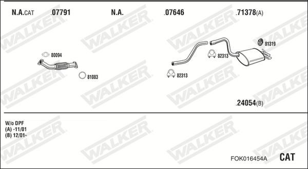 Walker FOK016454A - Система выпуска ОГ autosila-amz.com