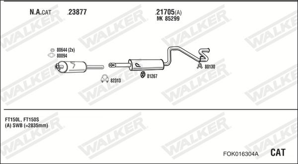 Walker FOK016304A - Система выпуска ОГ autosila-amz.com