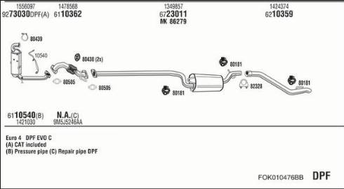 Walker FOK010476BB - Система выпуска ОГ autosila-amz.com