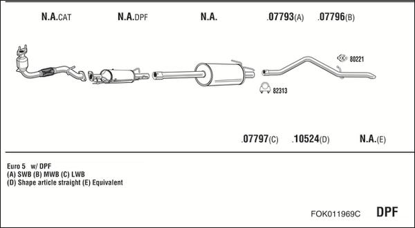 Walker FOK011969C - Система выпуска ОГ autosila-amz.com