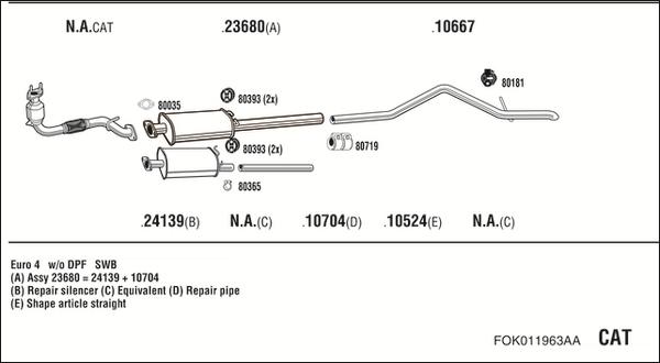 Walker FOK011963AA - Система выпуска ОГ autosila-amz.com