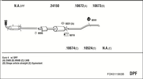 Walker FOK011963B - Система выпуска ОГ autosila-amz.com