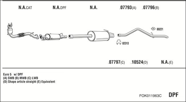 Walker FOK011963C - Система выпуска ОГ autosila-amz.com