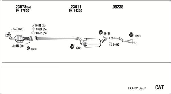 Walker FOK018937 - Система выпуска ОГ autosila-amz.com