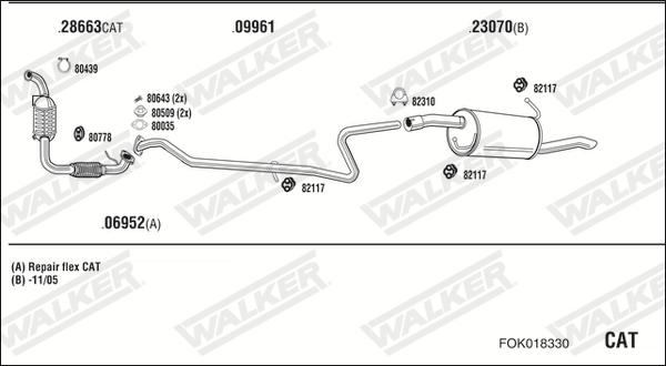 Walker FOK018330 - Система выпуска ОГ autosila-amz.com