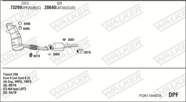 Walker FOK119467A - Система выпуска ОГ autosila-amz.com