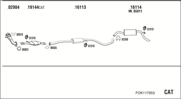 Walker FOK117953 - Система выпуска ОГ autosila-amz.com