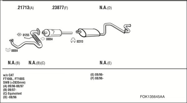 Walker FOK135645AA - Система выпуска ОГ autosila-amz.com