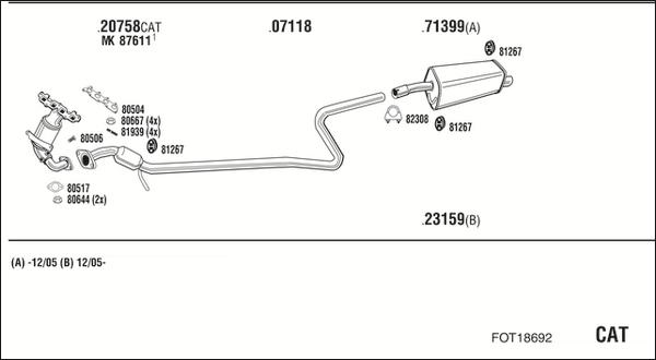 Walker FOT18692 - Система выпуска ОГ autosila-amz.com