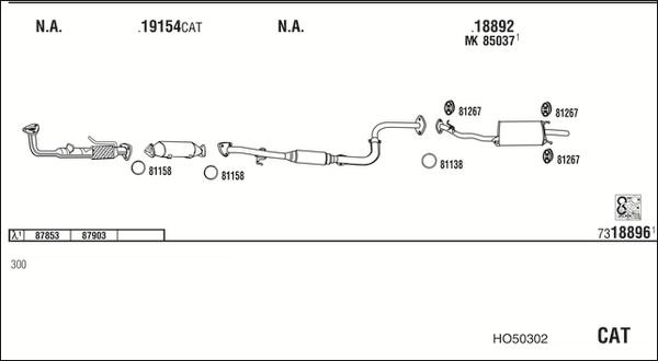 Walker HO50302 - Система выпуска ОГ autosila-amz.com