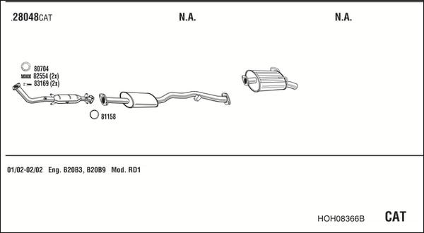 Walker HOH08366B - Система выпуска ОГ autosila-amz.com