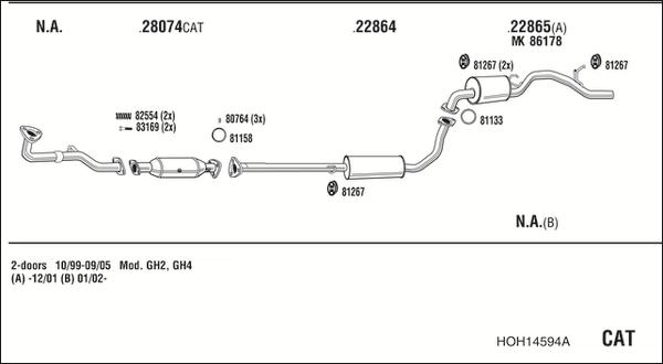 Walker HOH14594A - Система выпуска ОГ autosila-amz.com