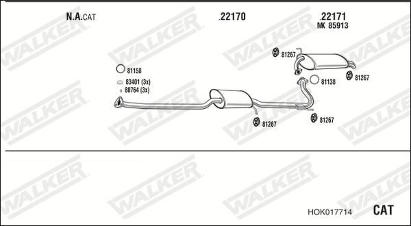 Walker HOK017714 - Система выпуска ОГ autosila-amz.com