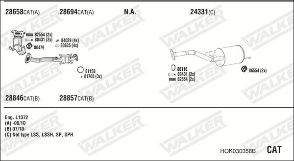 Walker HOK030358B - Система выпуска ОГ autosila-amz.com