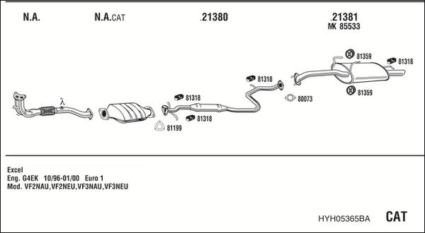 Walker HYH05365BA - Система выпуска ОГ autosila-amz.com