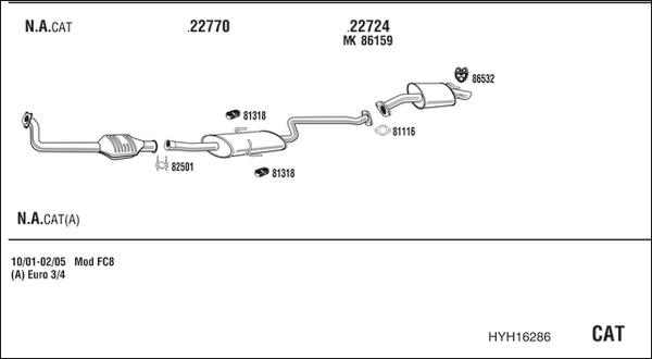 Walker HYH16286 - Система выпуска ОГ autosila-amz.com