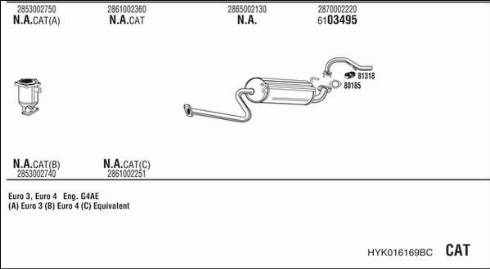 Walker HYK016169BC - Система выпуска ОГ autosila-amz.com