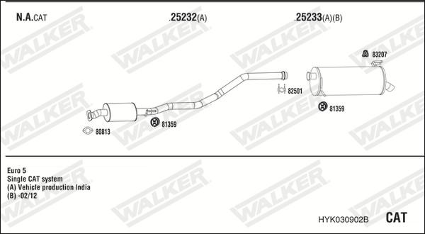 Walker HYK030902B - Система выпуска ОГ autosila-amz.com