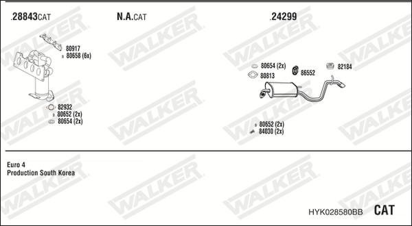 Walker HYK028580BB - Система выпуска ОГ autosila-amz.com