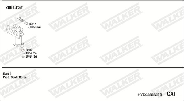 Walker HYK028582BB - Система выпуска ОГ autosila-amz.com