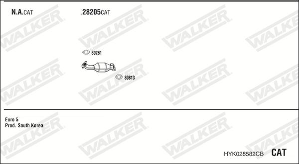 Walker HYK028582CB - Система выпуска ОГ autosila-amz.com