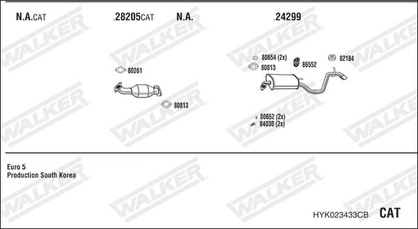 Walker HYK023433CB - Система выпуска ОГ autosila-amz.com