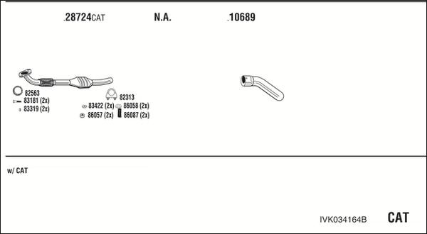 Walker IVK034164B - Система выпуска ОГ autosila-amz.com