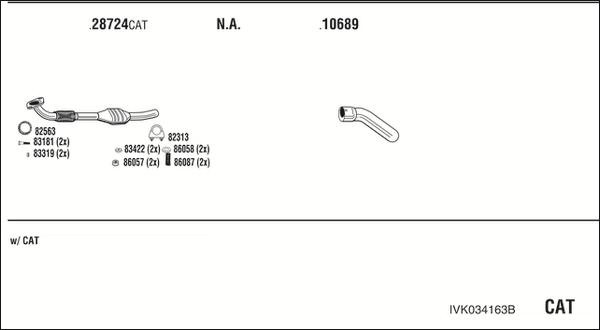 Walker IVK034163B - Система выпуска ОГ autosila-amz.com