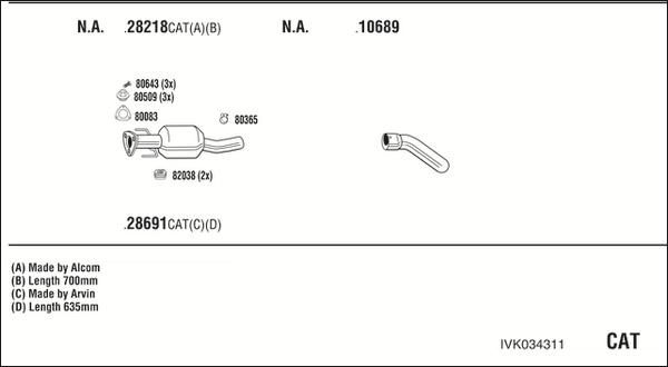 Walker IVK034311 - Система выпуска ОГ autosila-amz.com