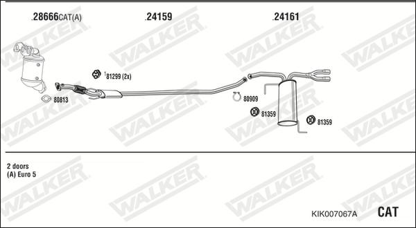 Walker KIK007067A - Система выпуска ОГ autosila-amz.com