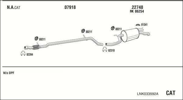 Walker LNK033592A - Система выпуска ОГ autosila-amz.com