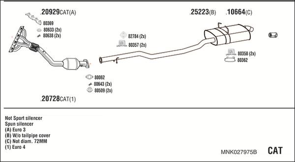 Walker MNK027975B - Система выпуска ОГ autosila-amz.com