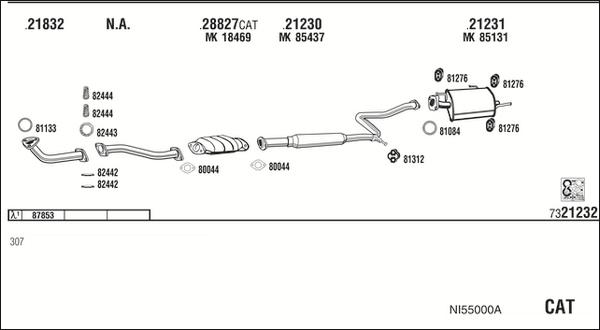 Walker NI55000A - Система выпуска ОГ autosila-amz.com