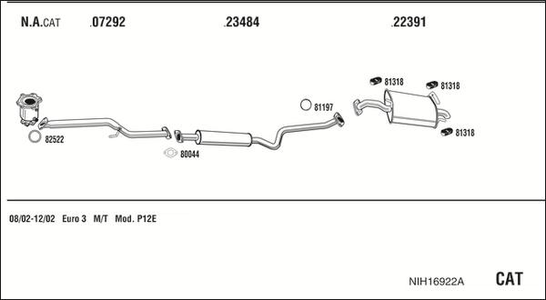 Walker NIH16922A - Система выпуска ОГ autosila-amz.com