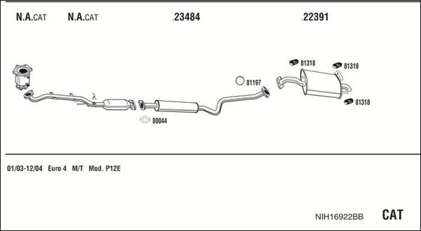 Walker NIH16922BB - Система выпуска ОГ autosila-amz.com