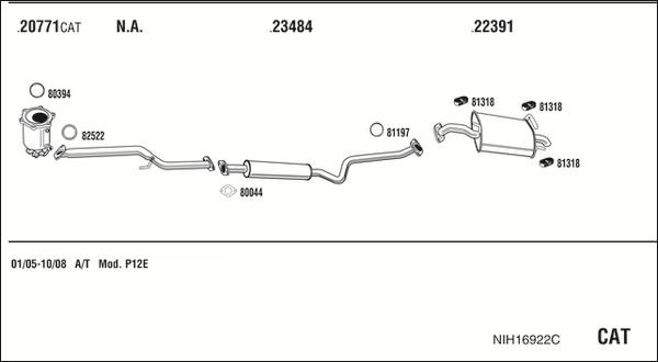 Walker NIH16922C - Система выпуска ОГ autosila-amz.com