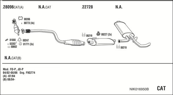 Walker NIK016950B - Система выпуска ОГ autosila-amz.com